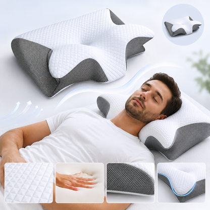 Oreiller cervical Restelya — deux hauteurs de couchage, pour dormir sur le côté ou sur le dos