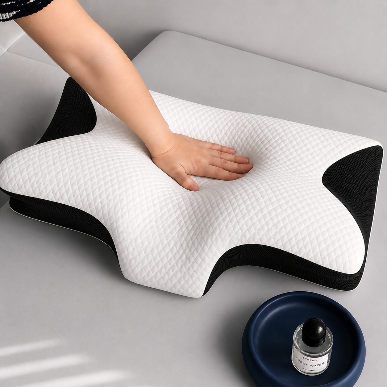 Oreiller cervical Restelya — housse déhoussable et lavable en machine